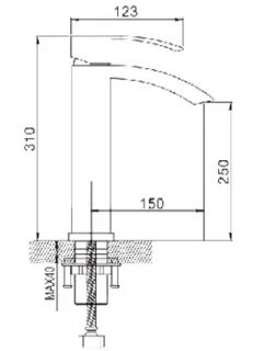 Смеситель для раковины Rose R1511F белый/хром